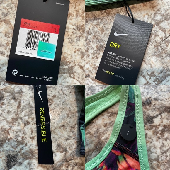 ❌SOLD!❌ NWT! Nike NP Bra Classic Reverse Tropical Sports Bra size Girl’s Large - Picture 12 of 13